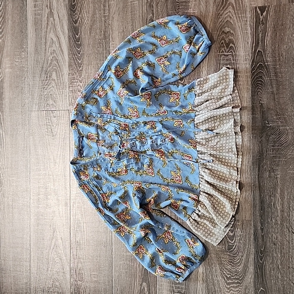 ⛅️ Patterson J. Kincaid floral Babydoll Blouse ⛅️